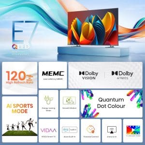 تلویزیون هوشمند ۶۵ اینچی هایسنس مدل 65E7N (سری QLED)